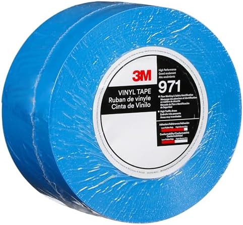3M Durable Floor Marking Tape 971, Blue, 3 in x 36 yd, 17 mil, 1 Roll