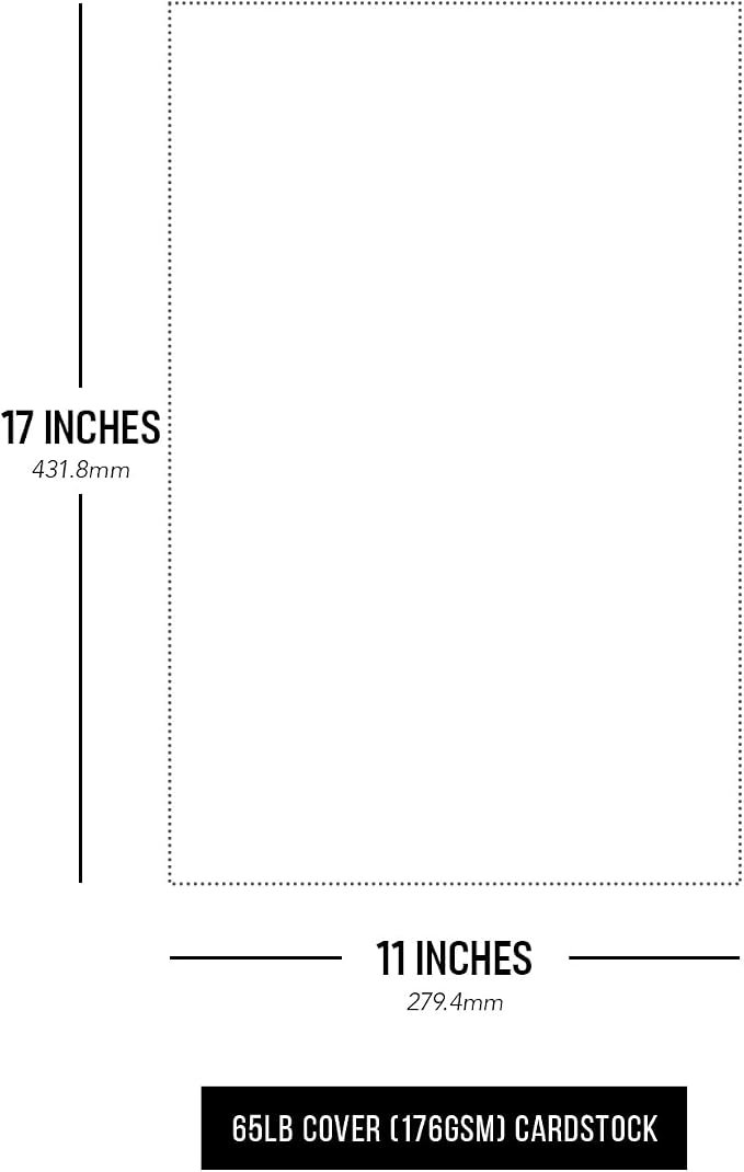 Stationery Parchment Card Stock Nice Paper, 65lb Cover Cardstock, 11" x 17" inches, 50 Sheets per Pack (New White)