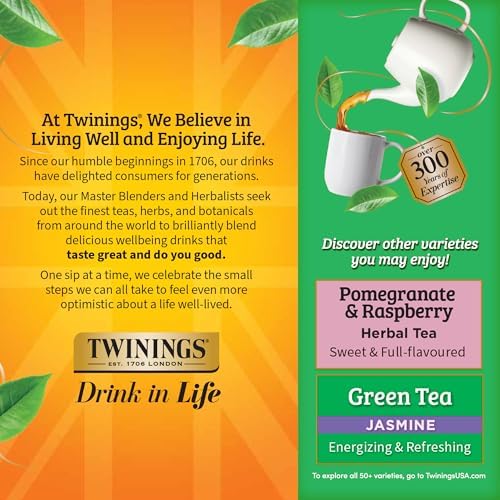 Twinings Green Pomegranate, Raspberry & Strawberry Tea Bags 100 CT (1 Pack)