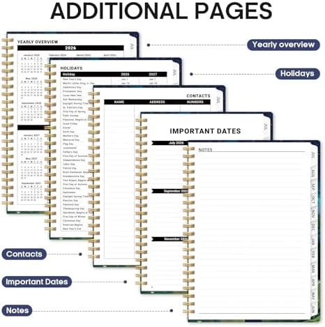 Planner 2026-2027, Jul 2026-Jun 2027 Academic Monthly & Weekly Planner | 6.3" x 8.5" Hardcover Calendar Planner for Women, Spiral Organizer with tabs, School Office Home Supplies, Polaris Retreat