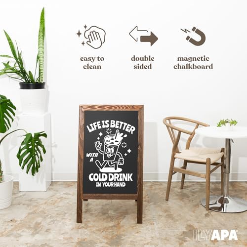 Ilyapa A Frame Chalk Board Easel Sign 40x20 in - Sandwich Signs Outdoor