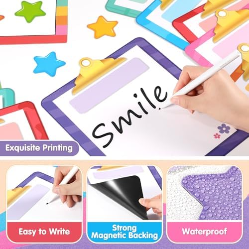 16 Pcs Magnetic Write Wipe Organization Chart, Colored Folders
