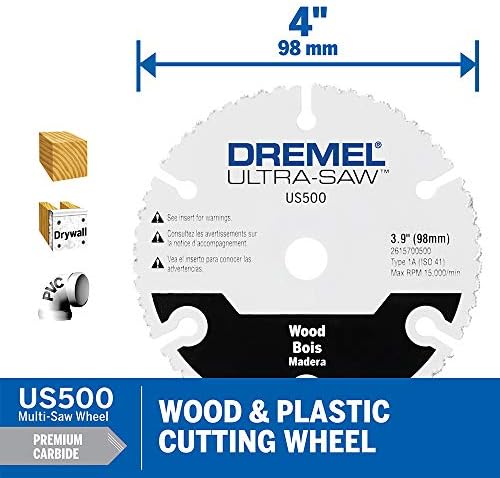 Dremel US40 Ultra-Saw Corded Mini Circular Saw Tool Kit with 3 Cutting Wheels and Auxiliary Handle