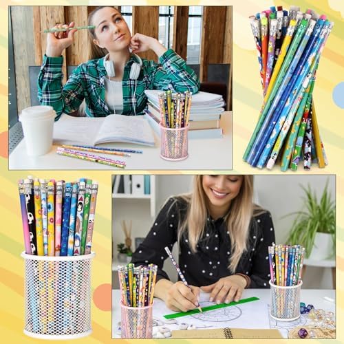 Sabary 300 Pcs Assorted Wood Pencil Bulk 50 Styles Colorful #2 HB Pencils