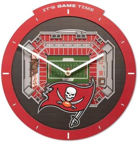 YouTheFan NFL Tampa Bay Buccaneers StadiumView 3D Wall Clock