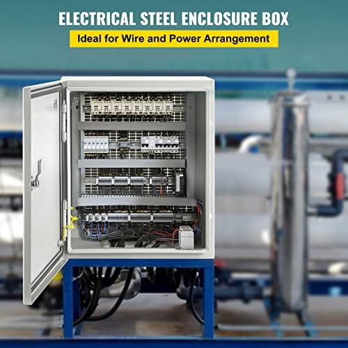 VEVOR NEMA Steel Enclosure, 12" x 10" x 6" NEMA 4X Steel Electrical Box, IP66 Waterproof & Dustproof, Outdoor/Indoor Electrical Junction Box, with Mounting Plate