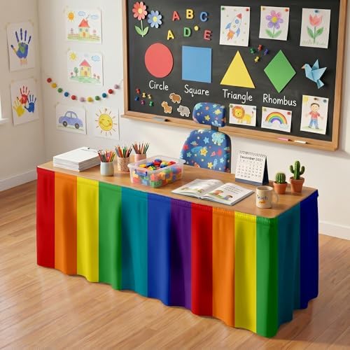 Teacher Desk Skirt for Classroom Ruffle Table Skirt Back to School