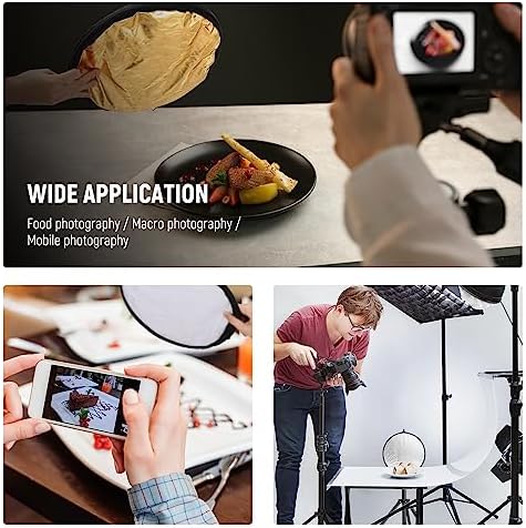 NEEWER 12 Inch/30 Centimeter Light Reflector Light Diffuser 5 in 1 Collapsible Multi Disc with Bag - Translucent, Silver, Gold, White, and Black for Studio Photography Lighting and Outdoor Lighting