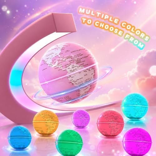 Magnetic Levitating Floating Globe Lamp with 7 Colors, Cool Tech Gadgets Gifts for Ladies/Mother/Wife/Girlfriend, Birthday Gifts Desk Decor for Office Home Bookshelf Display