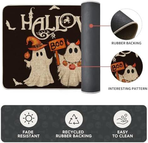Artoid Mode Black Halloween Kitchen Mats Set of 3-17"x29"+17"x36"+17"x47"