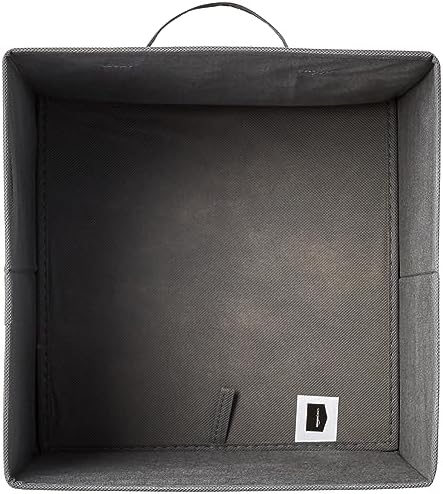 Amazon Basics Collapsible Fabric Storage Cubes Organizer with Handles, Sturdy, Foldable, Space-Saving, 10.5"x10.5"x11", Gray, 6-Pack