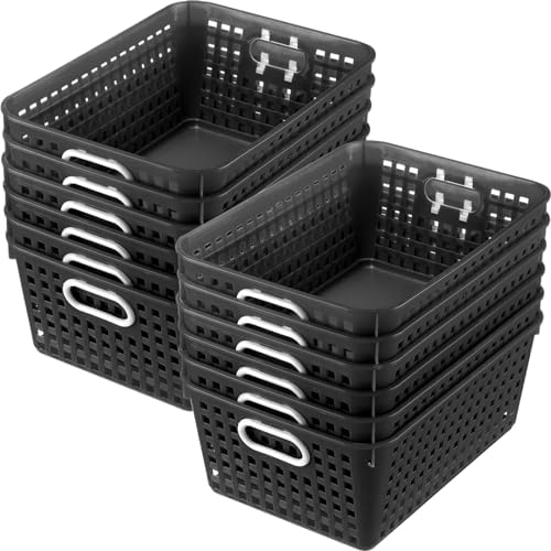 Really Good Stuff Large Plastic Book Baskets, 13.25" by 10" by 5.5"-12-Pack