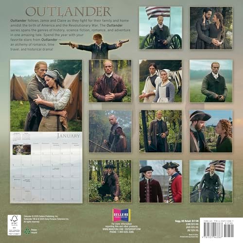 Outlander 2026 Wall Calendar, 12-Month Timeless Romance Calendar, 12" x 12", Monthly Calendar 2026 Planner with Large Grids for Office or Home