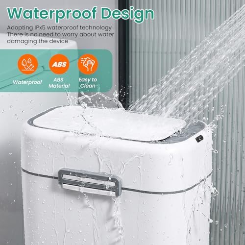 FDW 2.2 Gallon Bathroom Trash Can with Lid,Automatic Sensor Plastic Waste Bin Slim and Small Trash Can for Living Room,Bedroom,Office (Pack of Two)