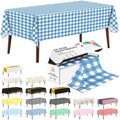 CXPSINC 54 Inch X 100 Feet Plastic Table Cover Roll Disposable Tablecloth with Slide Cutter for All Type/Shape Tables | Party, Banquet, Birthdays, Weddings(Blue Checkered, 100 Feet)