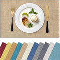 Homaxy Cloths Placemats for Dining Table Set of 6, 13" x 19", Flaxen