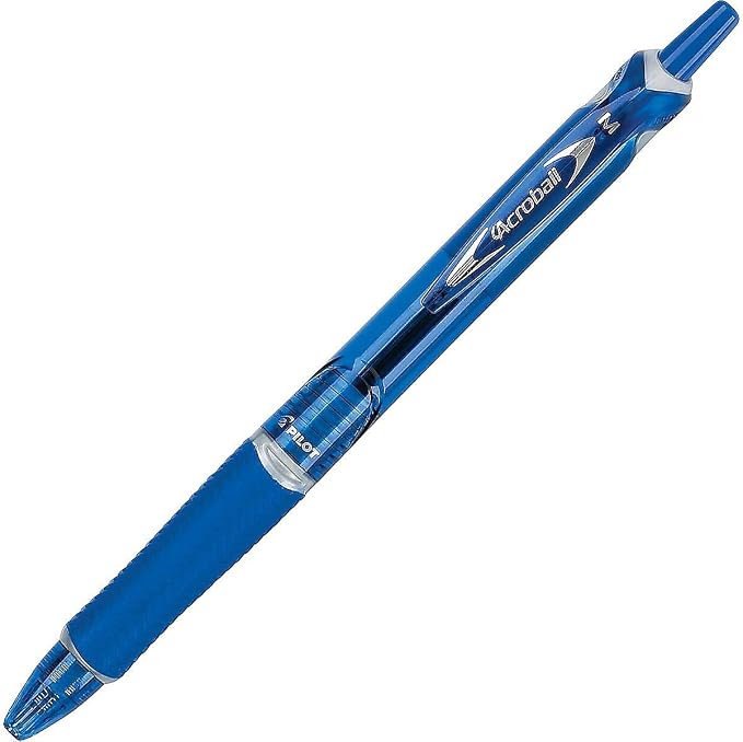 PILOT Acroball Colors Advanced Ink Pens, Blue Ink, 1.0mm, 12-Count