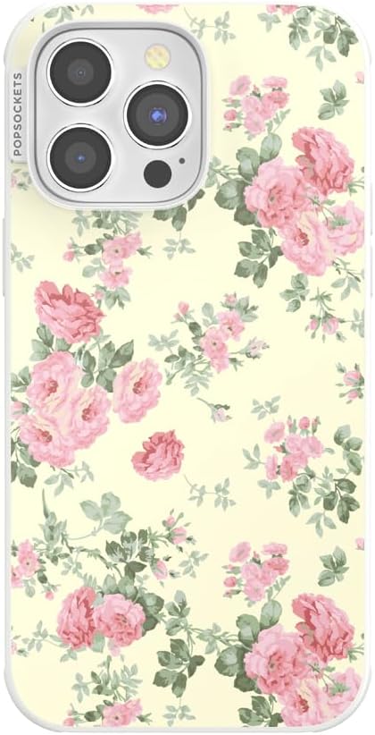 PopSockets iPhone 14 Pro Max Phone Case w/MagSafe- Cottage Tutu | Magnetic, Wireless Charging, Camera & Drop Protection, Yellow, Butter, Flower, Floral