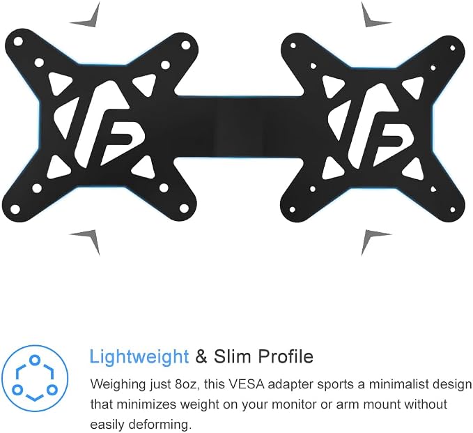 IFCASE Universal Back of Monitor, Monitor Arm Extension Metal VESA Mount Adapter Extender Plate for Mini PC CPU Computer Compatible with Intel NUC (Black)