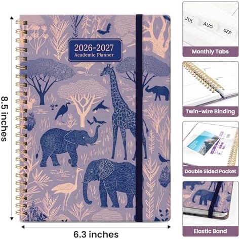 Planner 2026-2027, Monthly & Weekly Jul 2026-Jun 2027 Calendar Planner