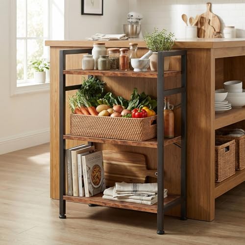 3 Tier Bookshelf, Free Standing Bookcase with Open Storage Shelves