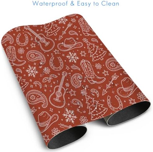 Christmas Western Snowflakes Tree Desk Mat Medium Gaming Mouse Pad