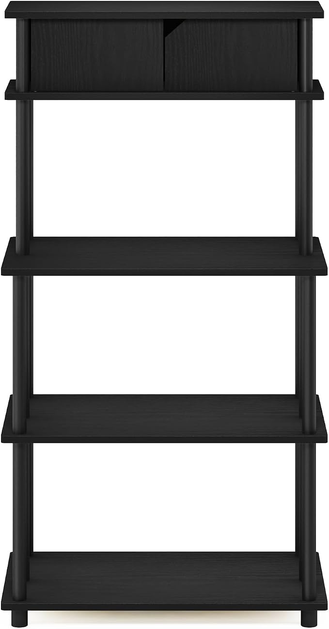 Furinno Turn-N-Tube Toolless Multipurpose Printer Stand Display Storage Shelf with Top Cabinet, Americano/Black