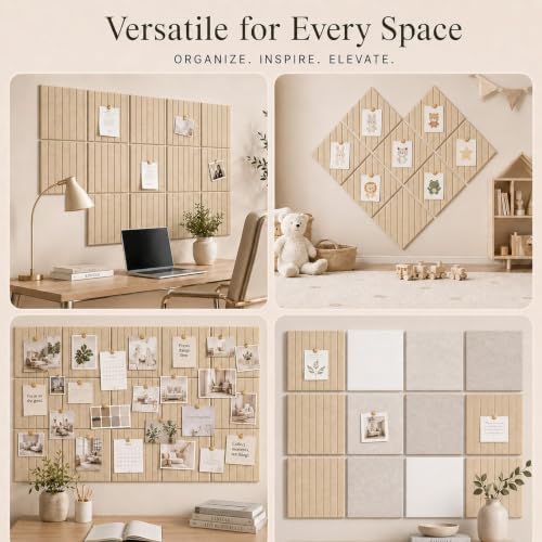 Stripe Felt Bulletin Board Tiles, Cork Board Alternative 24 x 36 in