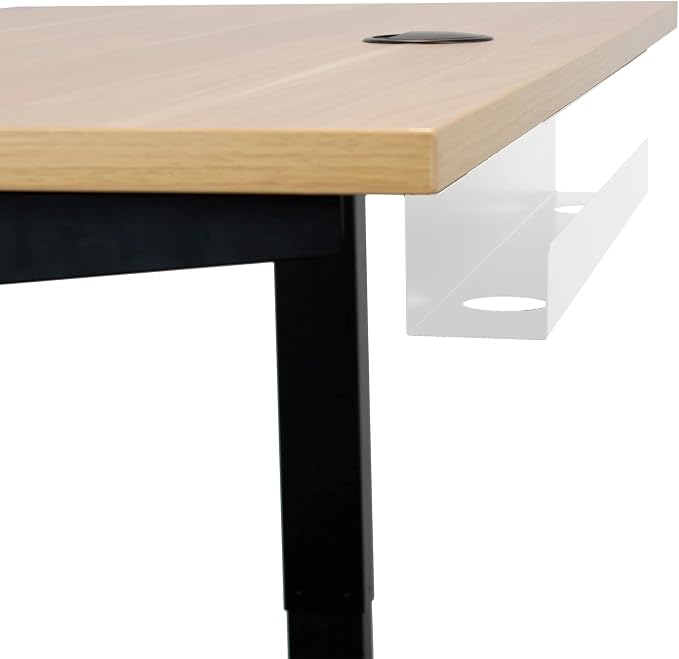 Progressive Automations Under Desk Cable Tray Organizer. Standing Desk Accessory. Desk Mounted Tray - White