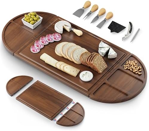 Extra Large Charcuterie Board, 30''x13'' Acacia Cheese Board Set