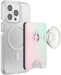 PopSockets Phone Wallet for MagSafe with Grip- Mermaid Pink | PopWallet, Holds 3 Cards, Magnetic, Removable, Secure, Light Pink, Phone, Women