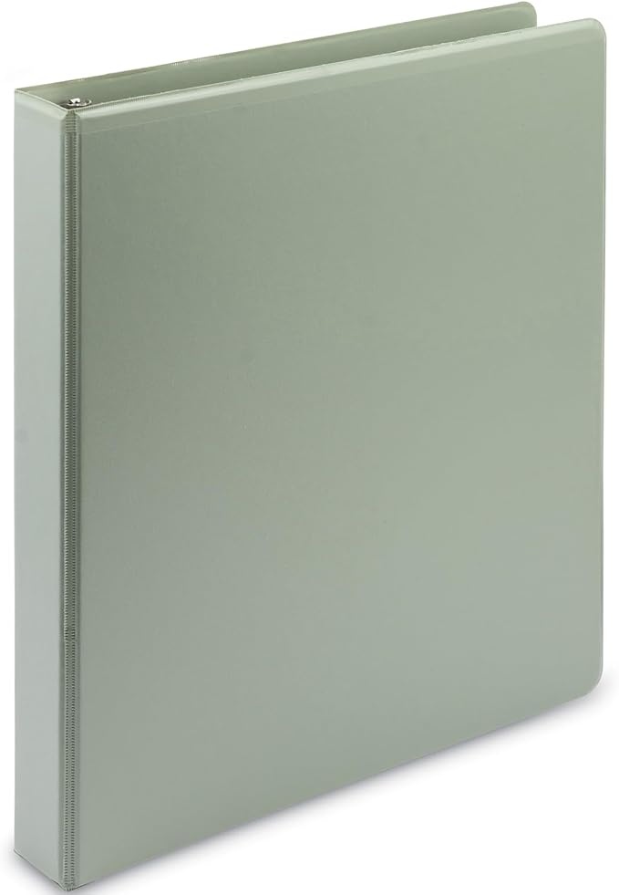 Samsill Plant Based Durable D-Ring Binders – 0.5 Inch 3 Ring Binder with 125 Sheet Capacity, Eco Friendly School and Office Supplies (Single, Sage)