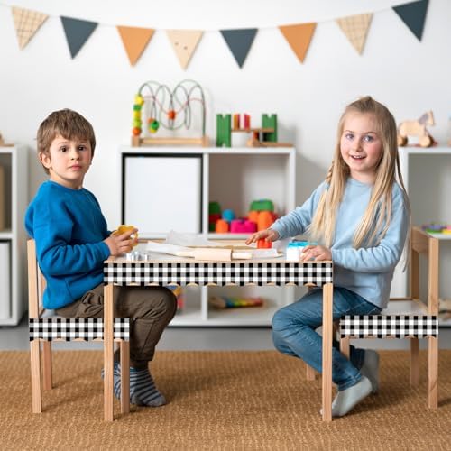 VABAMNA 50 Feet Bulletin Board Borders Black White Checkered Classroom Decor Wavy Scalloped Rolled Border Trims for Back to School Classroom Chalkboard Whiteboard Door Wall Decorations