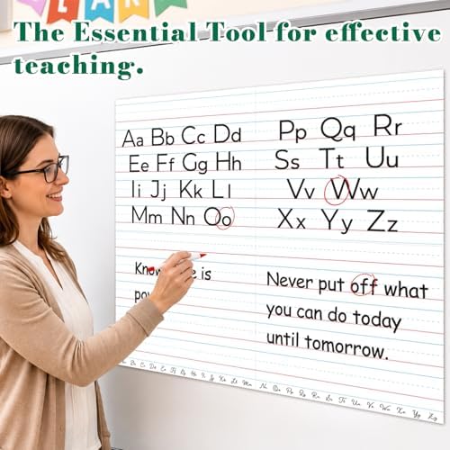Giant Magnetic Handwriting Paper 24 x 28 in, Large Magnetic Lined Paper for Whiteboard, Dry Erase Reusable Magnetic Notebook Paper for Classroom, Teacher Supplies, Homeschool & Writing Practice