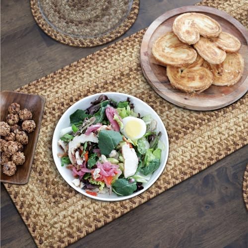 Homespice Cookie Dough Braided Table Runner for Rustic Decor, Rect 11x36