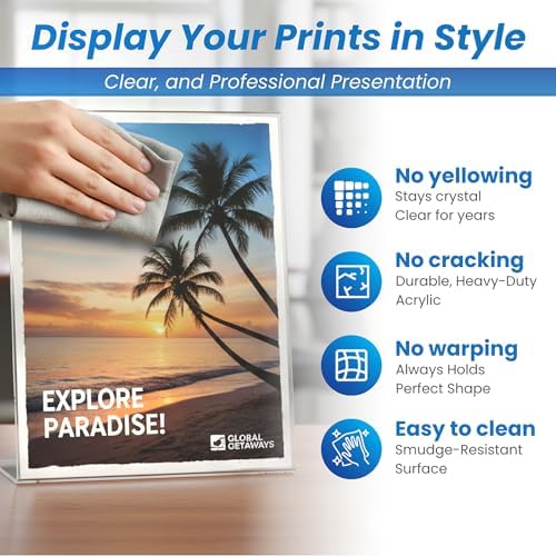 Azar Displays 112716 7" W x 11" H Vertical L-Shaped Sign Holder (10 Pack)