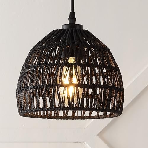 JONATHAN Y Campana 1-Light Pendant Dome Ceiling Lamp, 8.25", Black