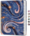 Planner 2026-2027, Monthly & Weekly Jul 2026-Jun 2027 Calendar Book | 6.3" x 8.5", Hardcover Spiral Planner with Tabs, School & Daily Pretty Agenda for Women, Students, Teachers, Stellar Whirl
