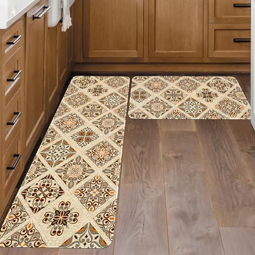 Kitchen Rugs and Mats Set of 2,Floor Mats for Home Kitchen Decor Mat
