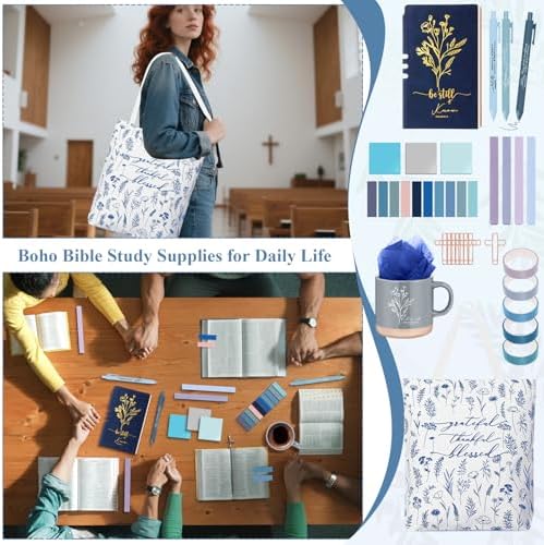 Reallnaiv Housekeeping Mug Bag Notebook Highlighter Pen Note, Blue