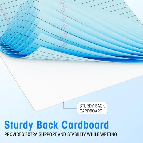 6 Packs Legal Pads 8.5 x 11 Inch, Wide Ruled & Perforated Colored Notepads