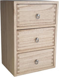 DDYURI Desktop Drawer Organizer Drawers Wooden Box Caddy Office Supplies Storage on Dresser Table 3-Tier Color-Light Brown