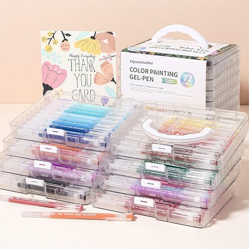 72 Advanced Colored Gel Pens Set, 0.6mm Fine Point for Black Paper & White Paper, Pens for Journaling, Adult Coloring Books, Bible, Drawing, Note Taking, Art & Journaling Supplies