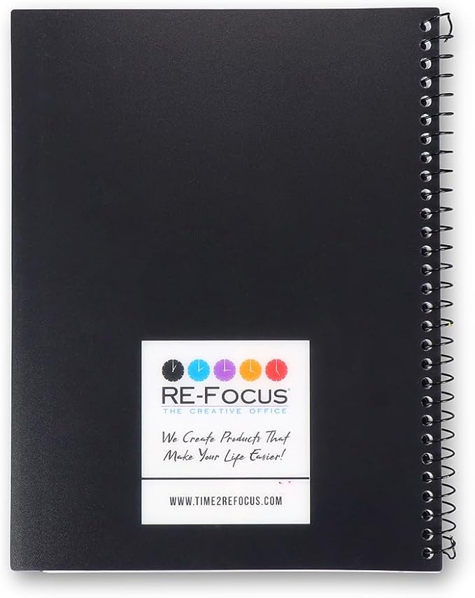 RE-FOCUS THE CREATIVE OFFICE, 2026-2027 Academic Calendar, Monthly and Weekly Views with Time Slots, To-Do List (Black)