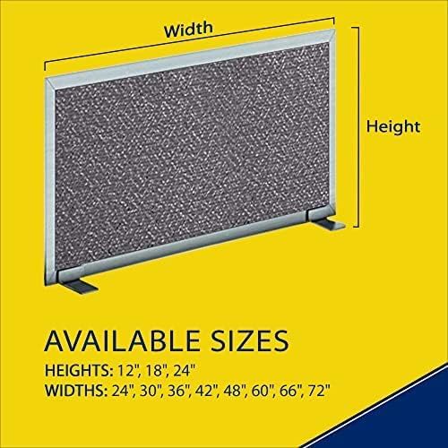 OBEX Acoustical Free Standing Privacy Screen, Cubicle Accessories Desk Privacy Panel, Desk Dividers for Office, Office Furniture Partitions Portable Sound Proof Dividers, 12" x 30", Graphite