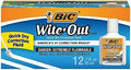 BIC Wite-Out Quick Dry Correction Fluid (pack of 12) | Quick Drying Formula for Fast Corrections, 12-Count Pack, Foam Brush for Precise Application, Reduced Dry Time