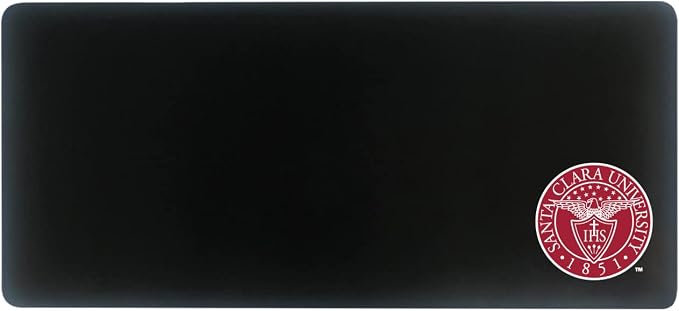 Santa Clara University Classic Cloth Desk Mat, Durable Office Supplies, Non-Slip Base, Responsive Desk Pad with Smooth Cloth Surface, Black