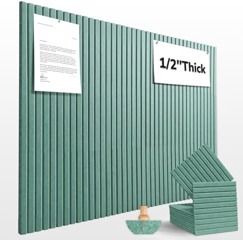 48" x 36" Large Felt Bulletin Board 1/2" Thick, Jade Green
