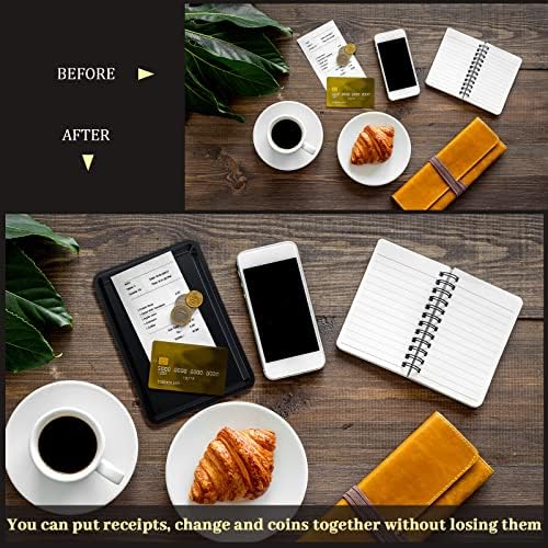 Set of 24 Restaurant Tip Tray Check Presenter for Restaurants Small Plastic Serving Trays 4.5 by 6.4 Inch, Guest Bill Holder Black with Gold Imprint for Kitchen Hotel Supplies