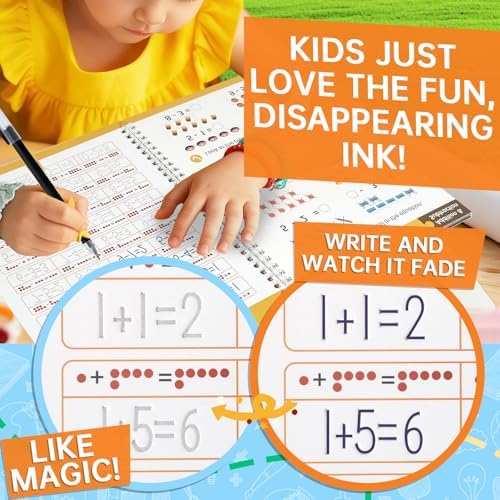 KAK Magic Grooved Writing Practice 6 Books Ages 3-8 w/Pen Grips